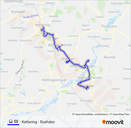 50 Bus Line Map