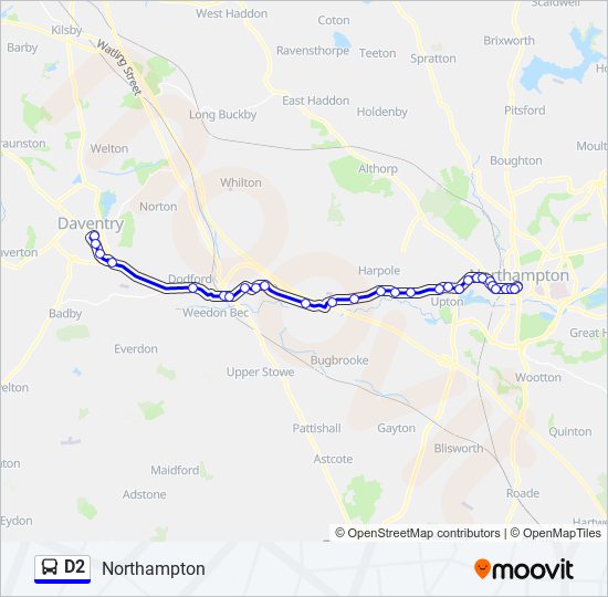 d2 Route Schedules, Stops & Maps Northampton (Updated)