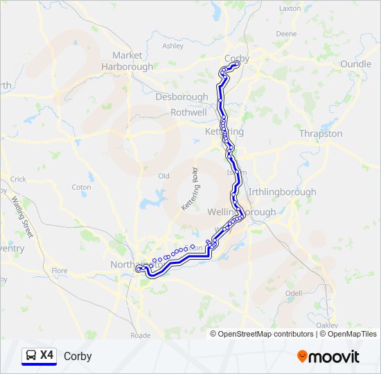 X4 bus Line Map