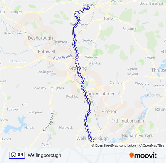 X4 Bus Line Map