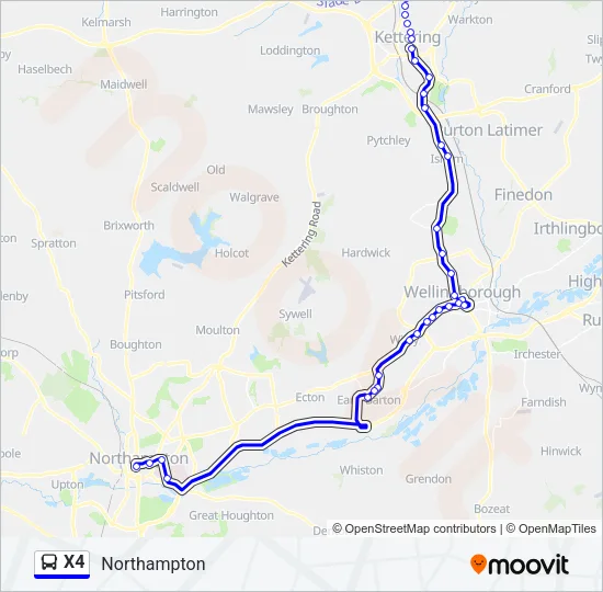 X4 Bus Line Map