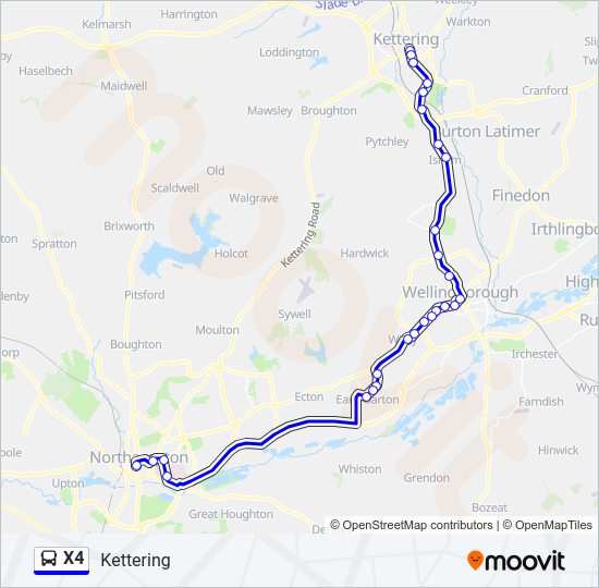 X4 Bus Line Map