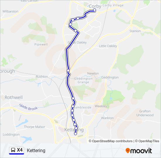 X4 bus Line Map