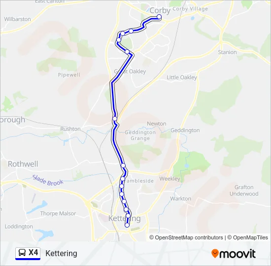 X4 Bus Line Map