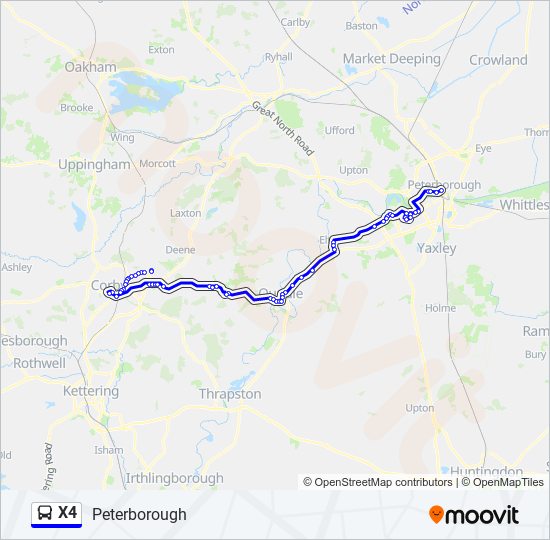 X4 Route Schedules Stops Maps Peterborough Updated x4-route-schedules-stops-maps-peterborough-updated