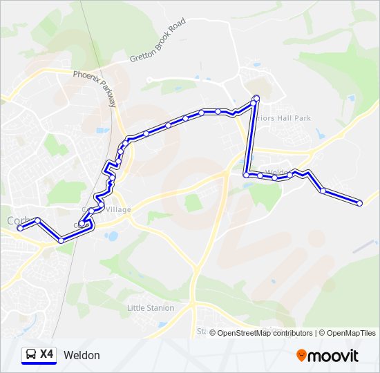 X4 Bus Line Map