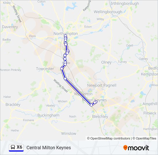 X6 bus Line Map