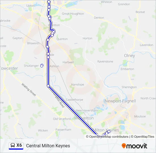 X6 Bus Line Map