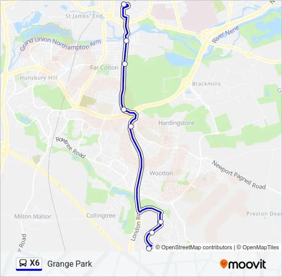 X6 Bus Line Map