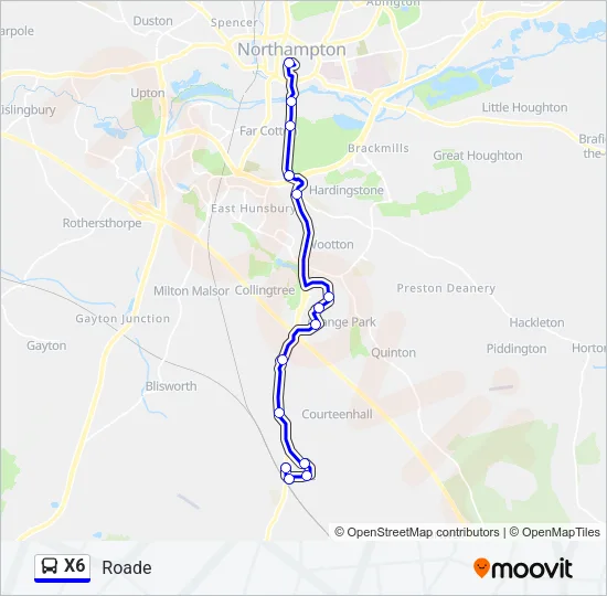 X6 Bus Line Map
