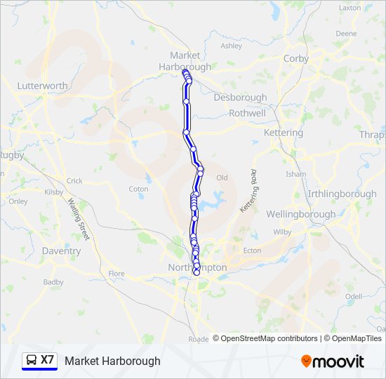 X7 bus Line Map