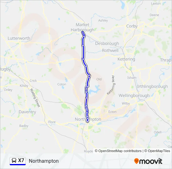 X7 Bus Line Map