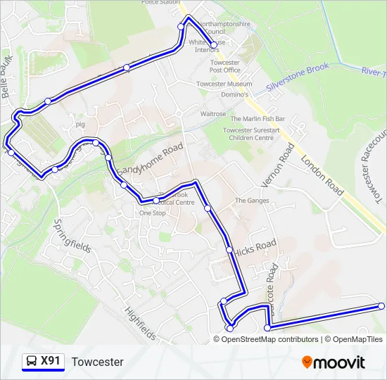 X91 Bus Line Map