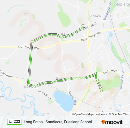 222 Bus Line Map