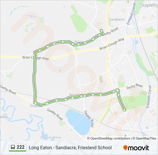 222 Bus Line Map