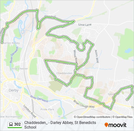 Bus 302 Route Map 302 Route: Schedules, Stops & Maps - Spondon (Updated)