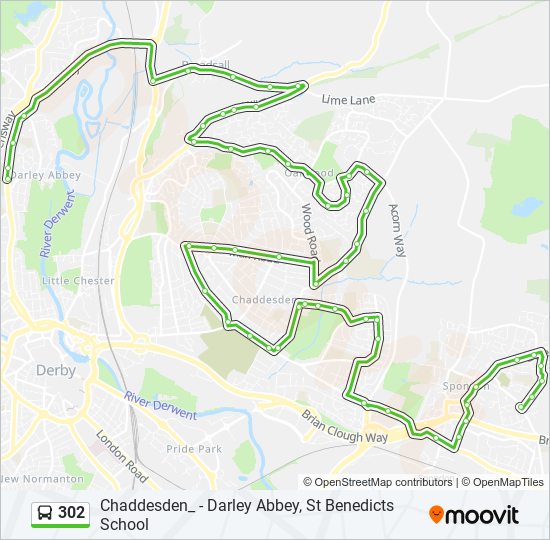 302 Route Schedules Stops And Maps Darley Abbey Updated