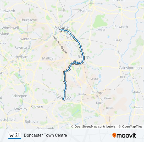 21 Route: Schedules, Stops & Maps - Doncaster Town Centre (Updated)