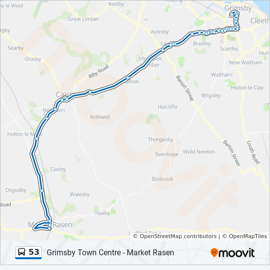 Bus 53 Route Map 53 Route: Schedules, Stops & Maps - Grimsby (Updated)