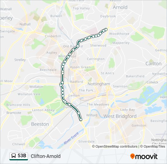 53B Bus Line Map