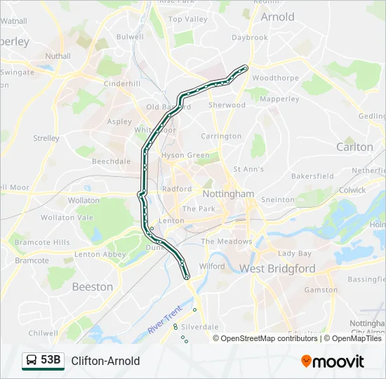 53B Bus Line Map