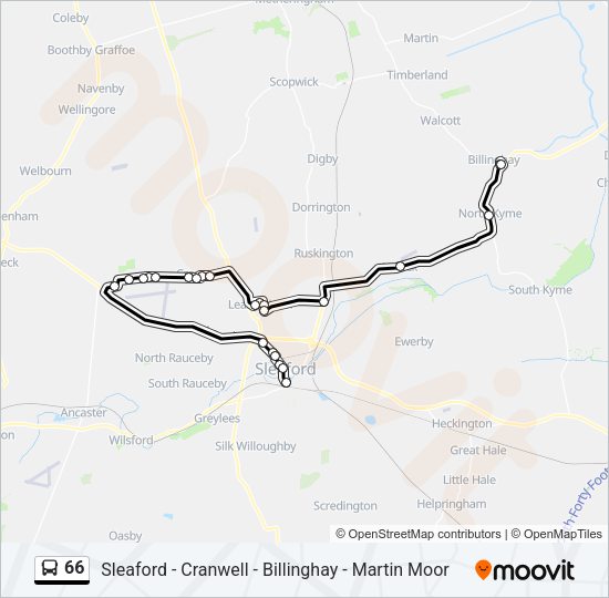 66 Bus Line Map