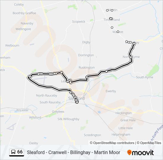 66 Bus Line Map