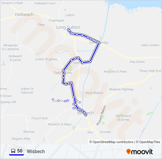 50 Bus Line Map