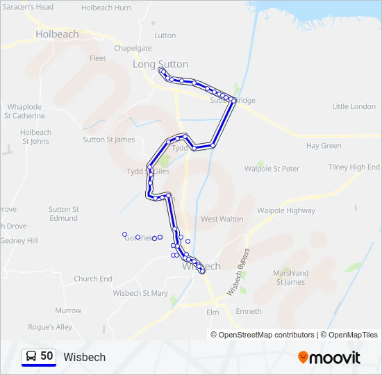50 Bus Line Map
