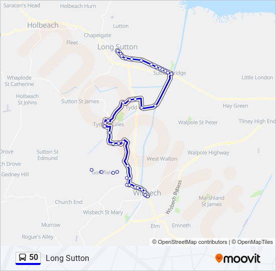 50 bus Line Map