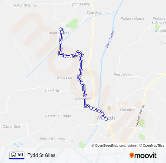 50 Bus Line Map