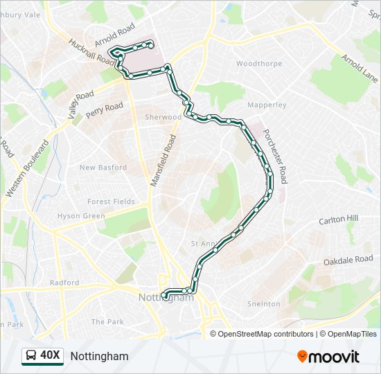 40X Bus Line Map