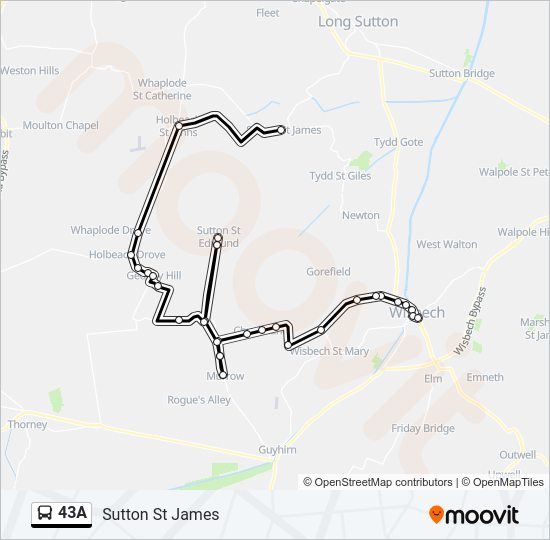 43A Bus Line Map