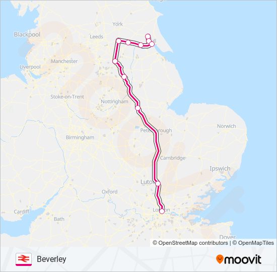 HULL TRAINS train Line Map