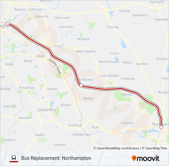 AVANTI WEST COAST bus Line Map