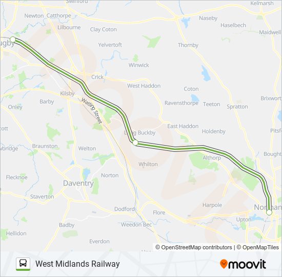 WEST MIDLANDS RAILWAY Bus Line Map