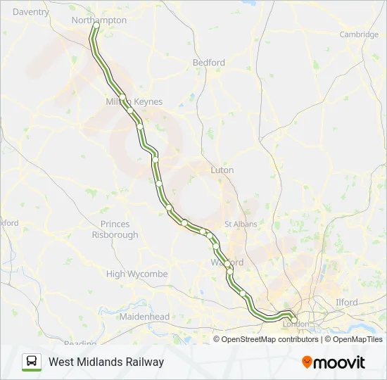 WEST MIDLANDS RAILWAY Bus Line Map