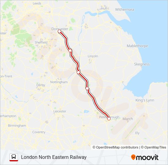 LONDON NORTH EASTERN RAILWAY Bus Line Map
