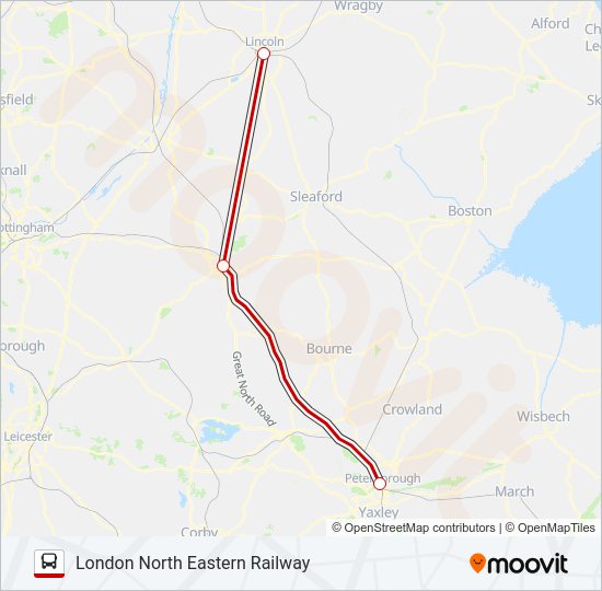 LONDON NORTH EASTERN RAILWAY Bus Line Map