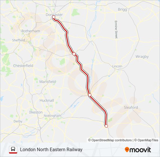 LONDON NORTH EASTERN RAILWAY Bus Line Map