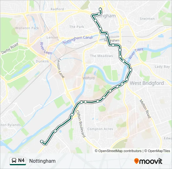 N4 Bus Line Map