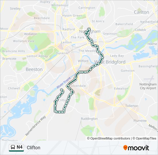 N4 Bus Line Map