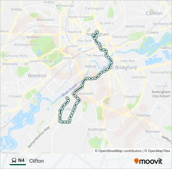N4 Bus Line Map