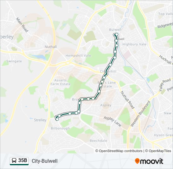 35B bus Line Map