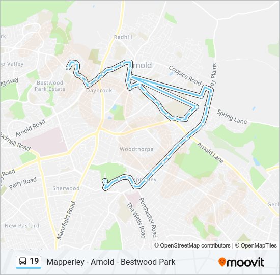 19 bus Line Map