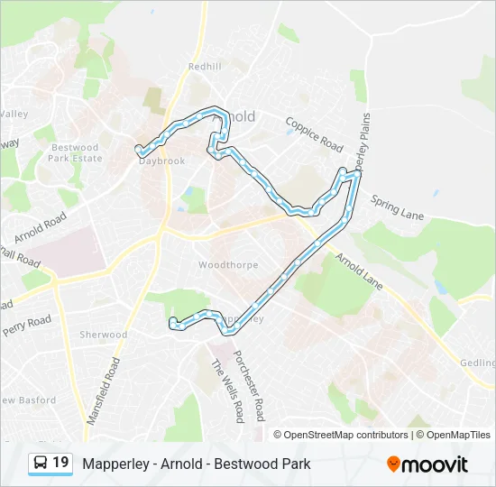19 Bus Line Map