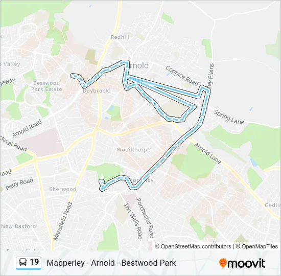 19 Bus Line Map