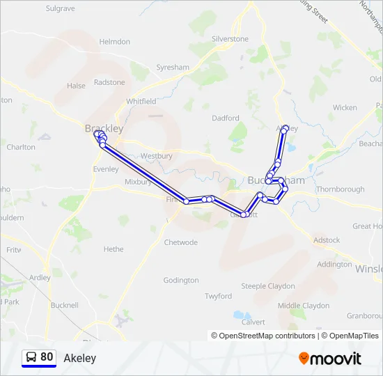 80 Bus Line Map