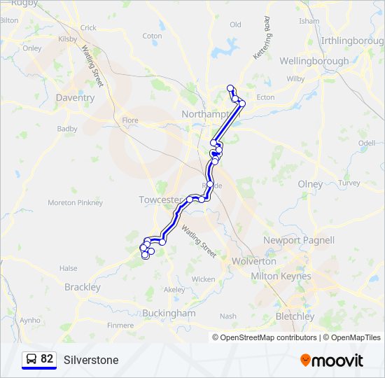 Bus 82 Route Map 82 Route: Schedules, Stops & Maps - Silverstone (Updated)