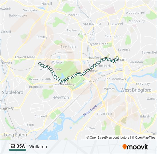 35A bus Line Map